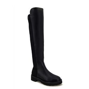 New KENSIE Black Welles Mixed Media tall Boots Over the Knee 6.5